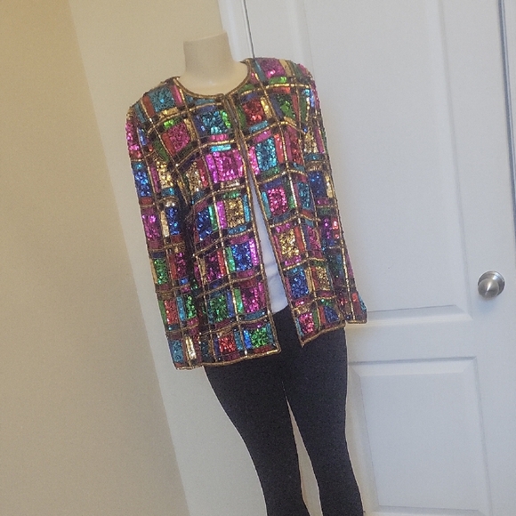 rina z Jackets & Blazers - Multicolor Sequin Blazer